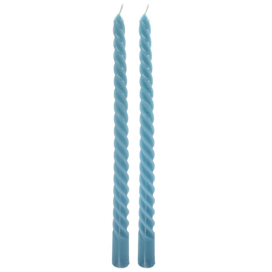 Velas celeste torneadas x2 unidades 25cm