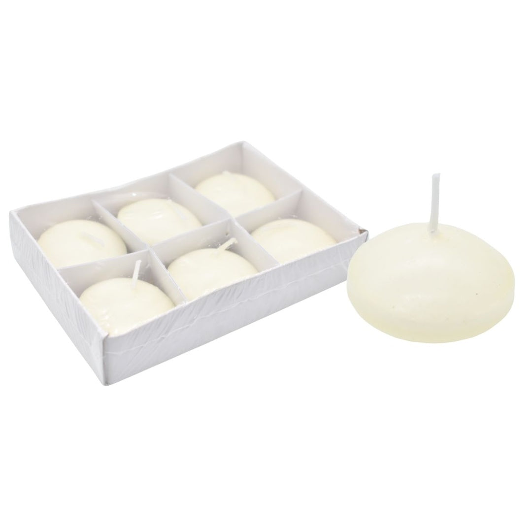 Velas flotantes crema x6 unidades 4.5cm