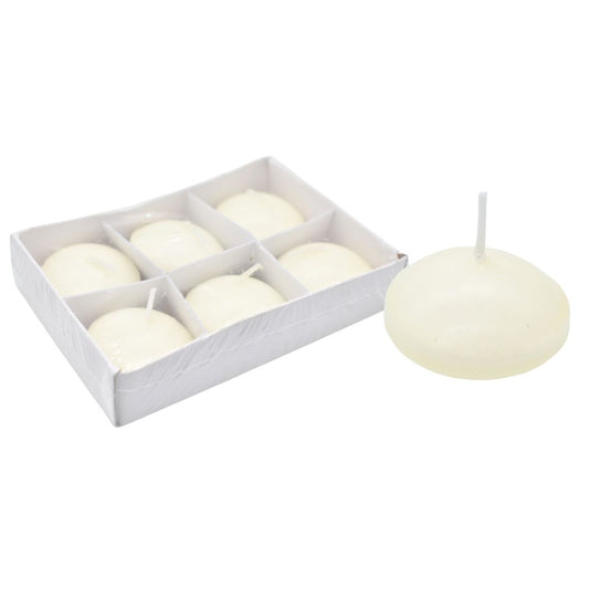 Velas flotantes crema x6 unidades 4.5cm