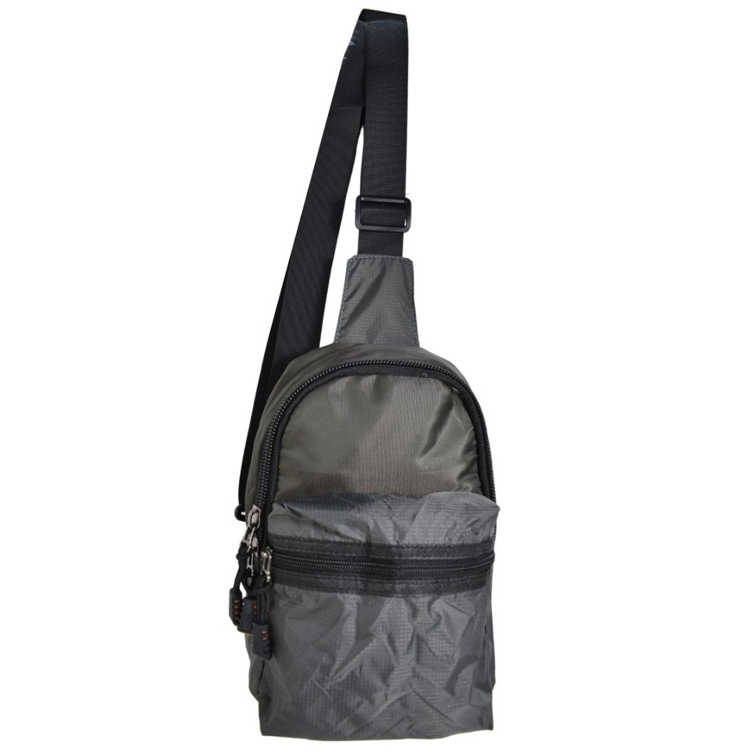 Bolso morral gris 28x18x8cm