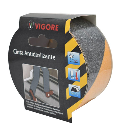 Cinta antideslizante rayada 5 cm x 5mts. Vigore