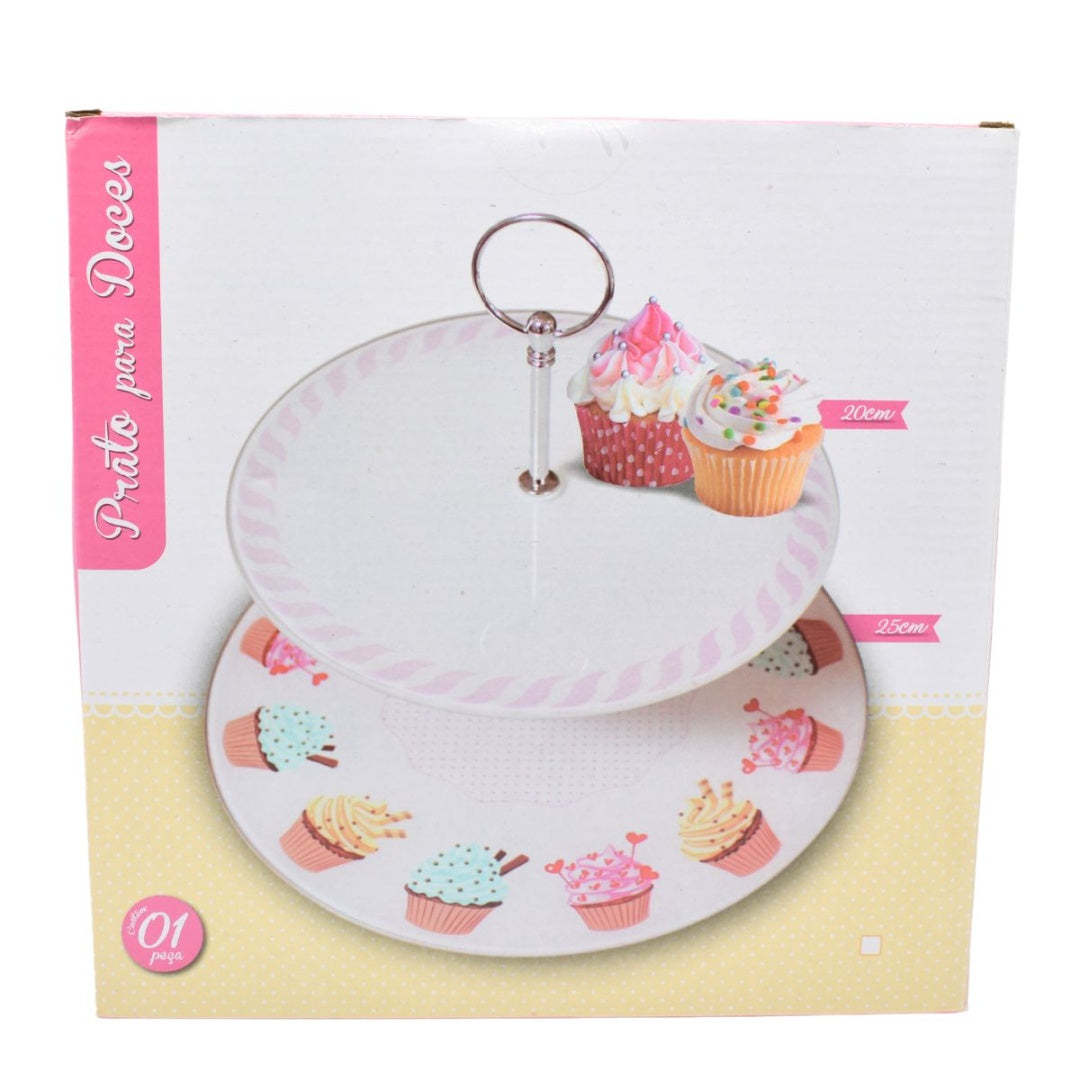 Soporte de vidrio para cupcakes 2 niveles