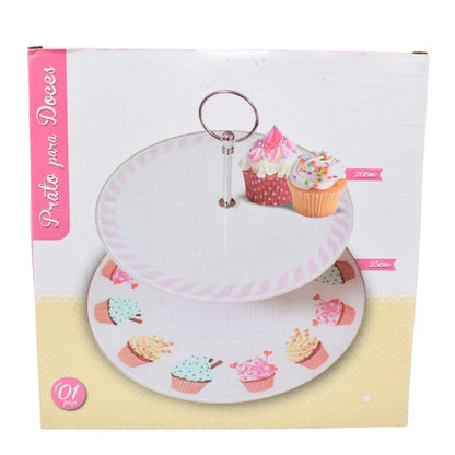 Soporte de vidrio para cupcakes 2 niveles