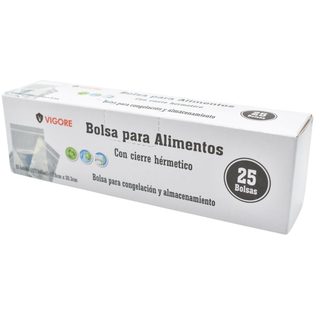 Bolsas herméticas para alimentos x25unidades. Vigore