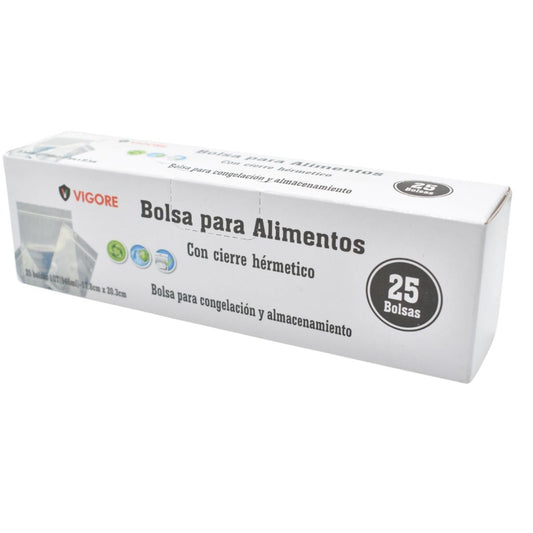 Bolsas herméticas para alimentos x25unidades. Vigore