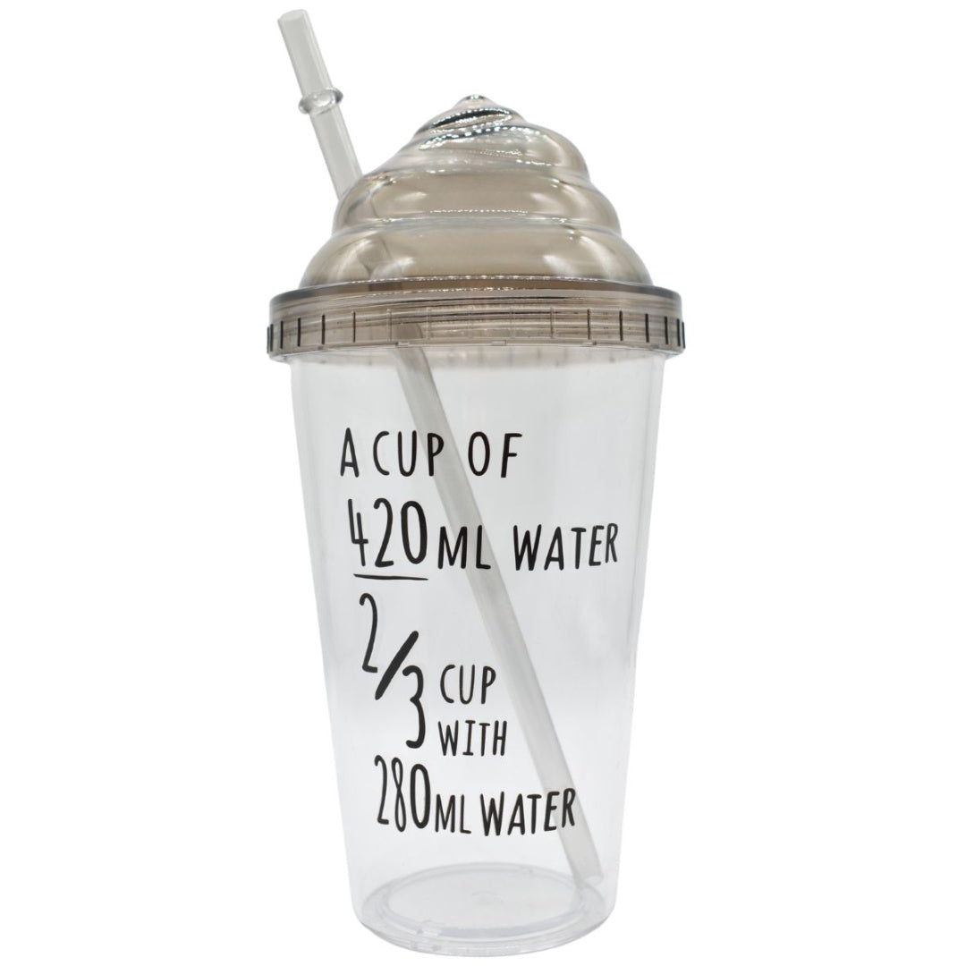 Vaso acrílico con tapa y sorbito 350ml. Negro