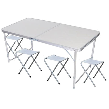 Mesa plegable de camping con bancos 120x60x55cm