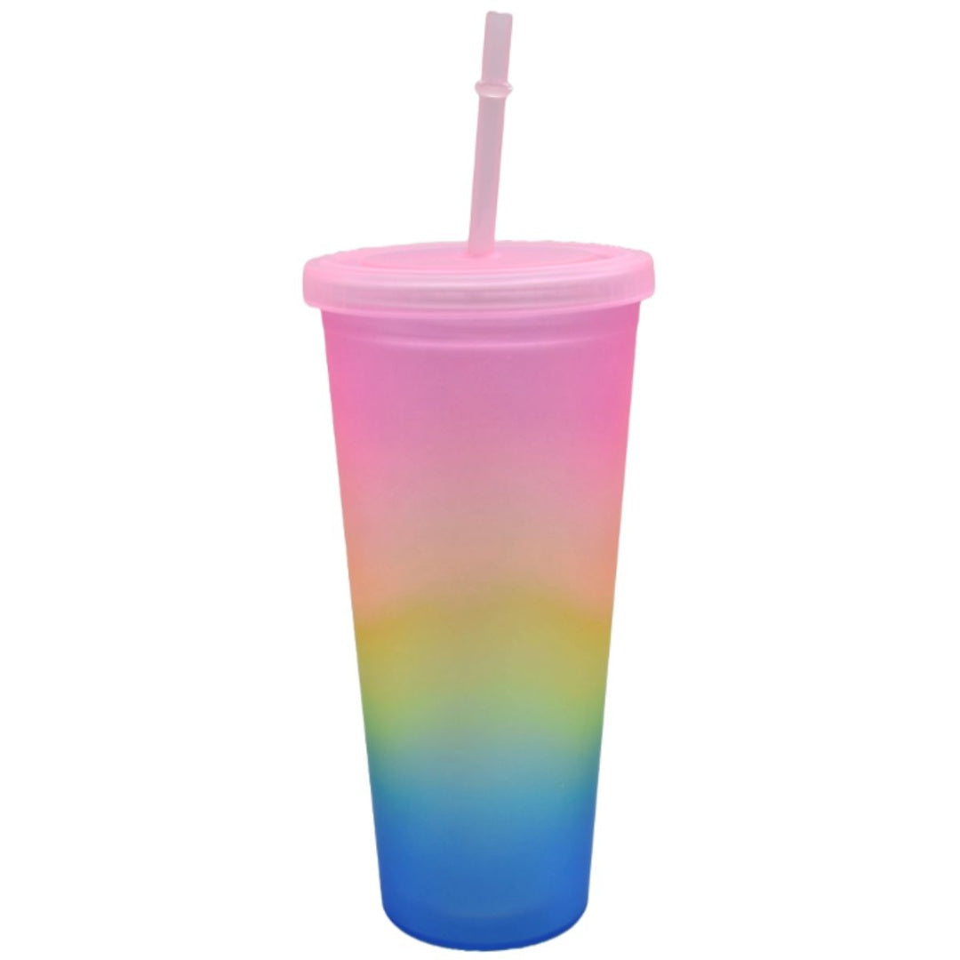 Vaso acrílico multicolor con sorbito 450ml