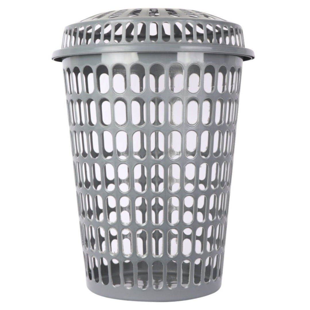 Canasto para ropa de plástico 60x44cm. Gris