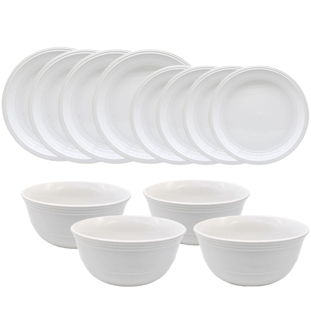 Set de vajilla de cerámica 12pcs. Blanco