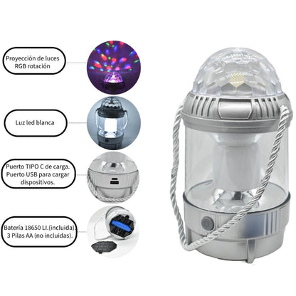 Farol luz led multifunción 20W 17X9.6cm. Gris