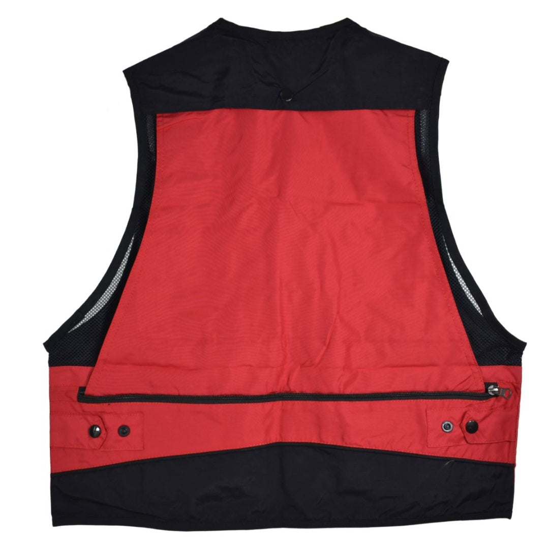 Chaleco de caza rojo con bolsillos