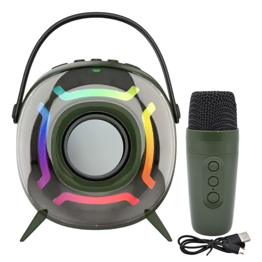 Parlante Bluetooth karaoke con micrófono y luces