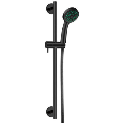 Duchero con manguera y soporte barra 60cm. Negro