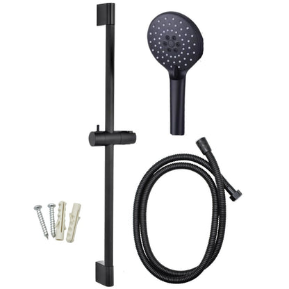 Duchero con manguera y soporte barra 60cm. Negro