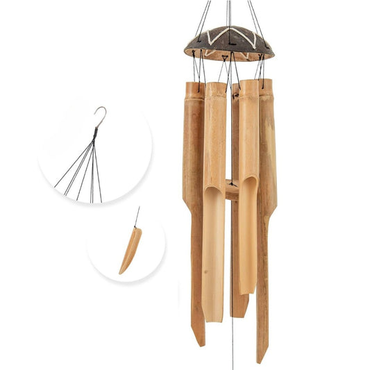 Adorno llamador de viento de madera 85cm