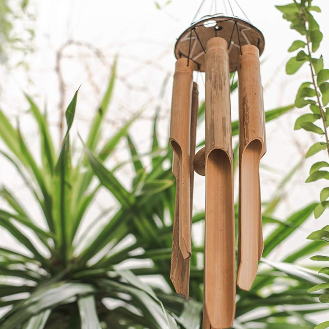 Adorno llamador de viento de madera 85cm