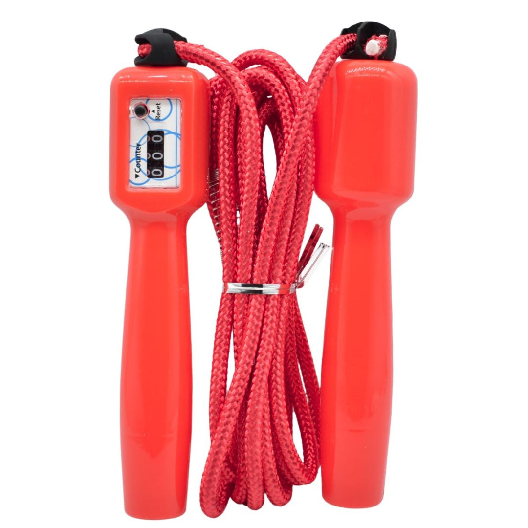 Cuerda de saltar con contador y resorte 2.8mts. Rojo