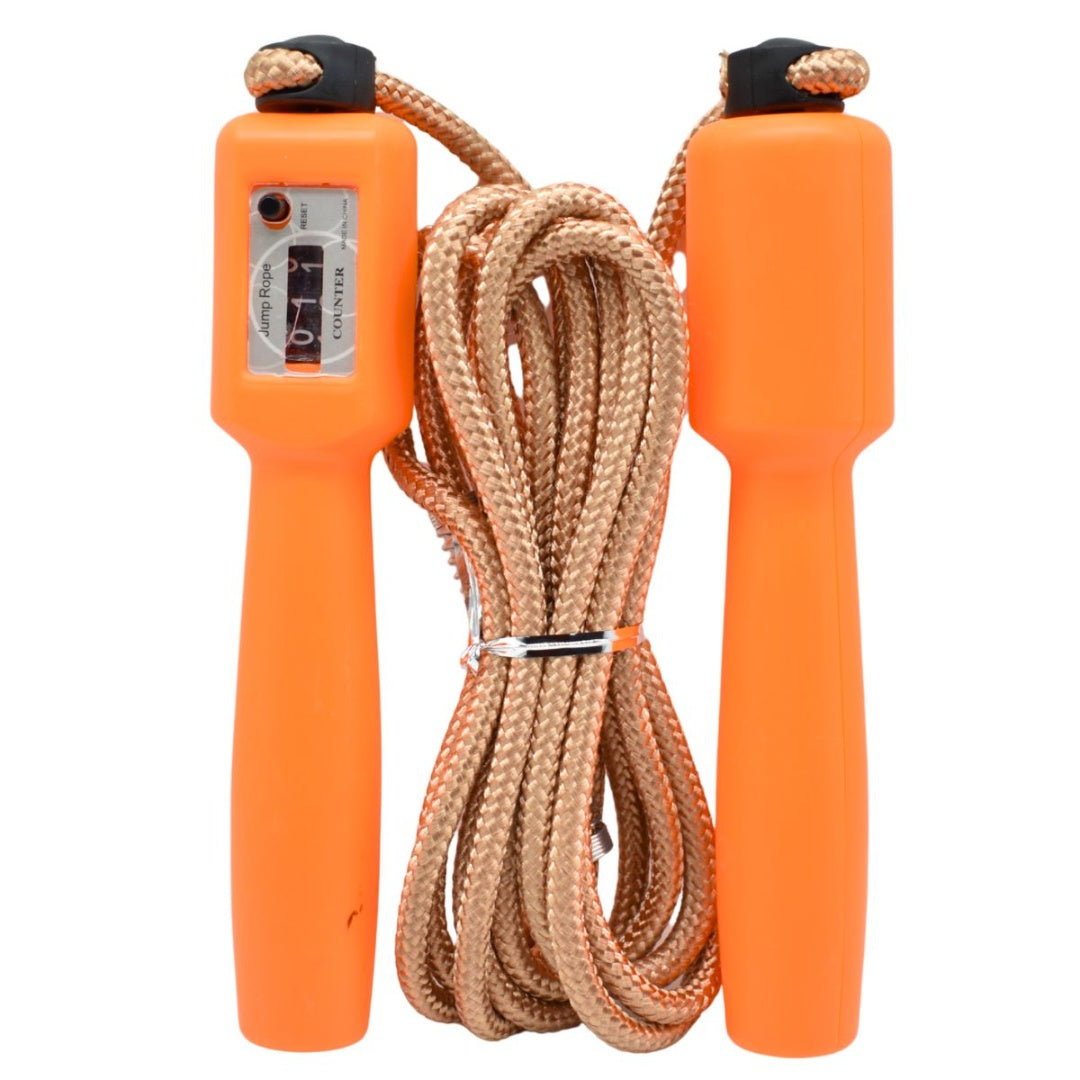 Cuerda de saltar con contador y resorte 2.8mts. Naranja