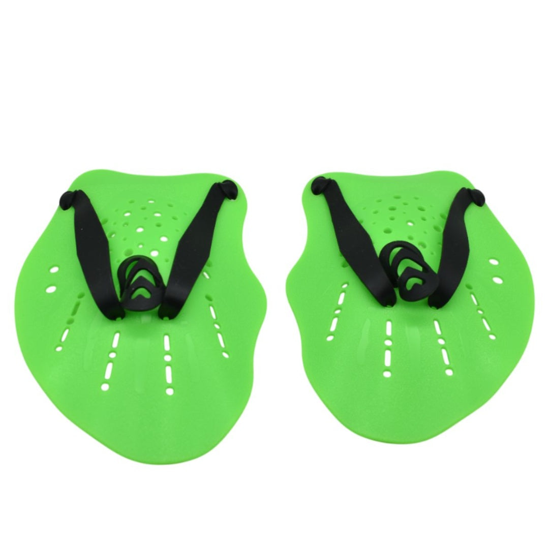 Par de manoplas para natación. Verde