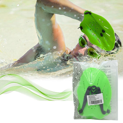 Par de manoplas para natación. Verde