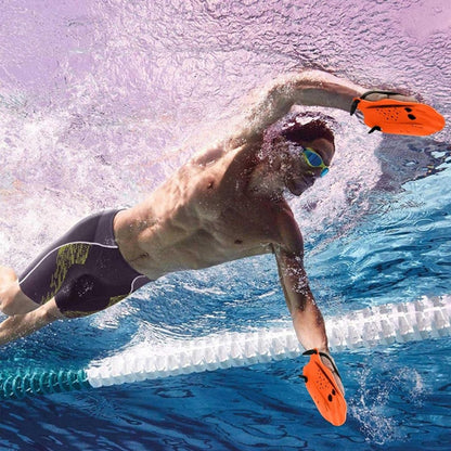 Par de manoplas para natación. Naranja