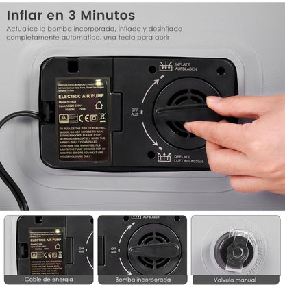 Colchón inflable con bomba de aire eléctrica 220-240V.
