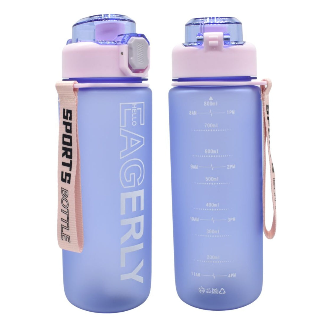 Botella deportiva con indicador 800ML. Lila