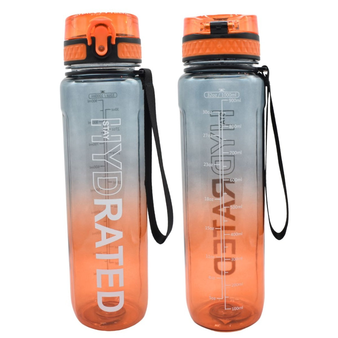 Botella deportiva con indicador 1L. Naranja
