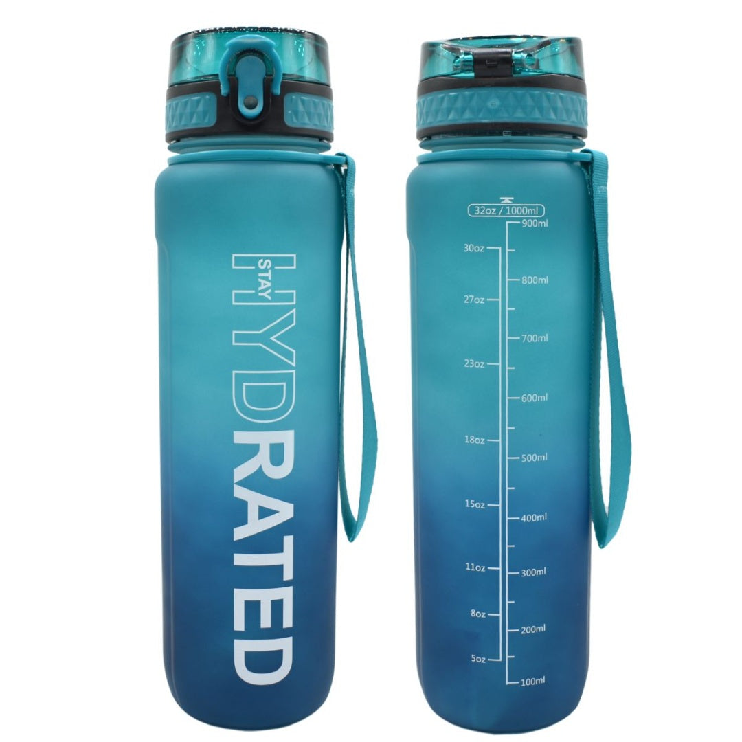 Botella deportiva con indicador 1L. Azul