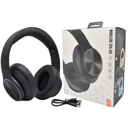 Auriculares bluetooth inalámbricos plegables negros