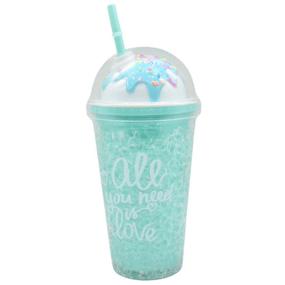 Vaso acrílico doble pared 450ml. Celeste