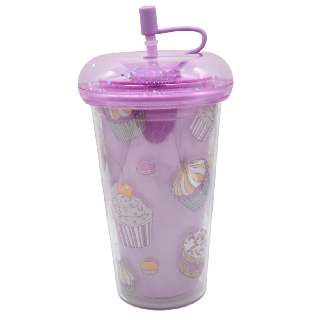 Vaso acrílico doble pared 450ml. Lila