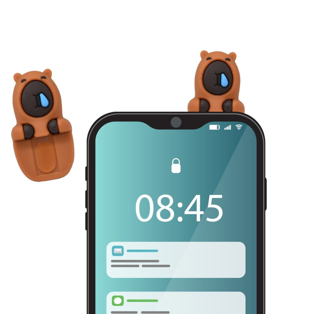 Accesorio sorpresa de carpincho para celular