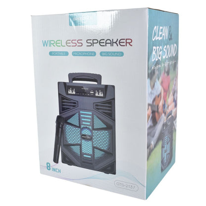 Parlante Bluetooth karaoke con micrófono y luces 1200mAh.