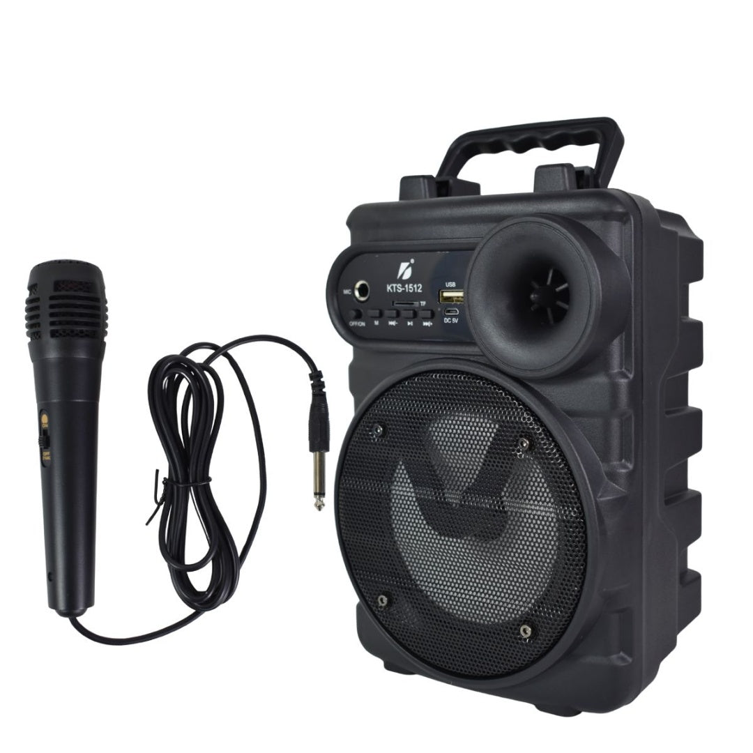 Parlante portátil Bluetooth con micrófono y luces 4"
