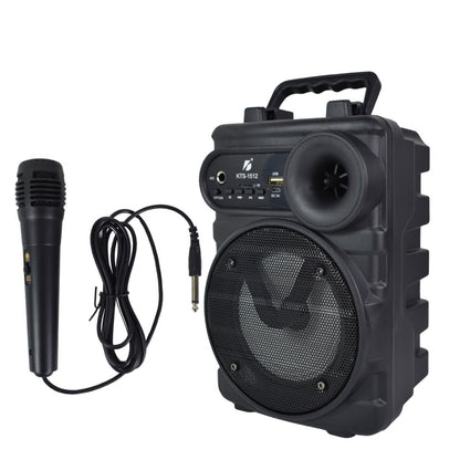 Parlante portátil Bluetooth con micrófono y luces 4"