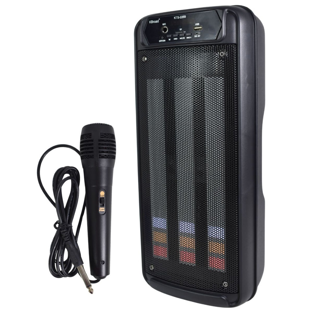 Parlante Bluetooth karaoke con micrófono y luces. 1800mAh
