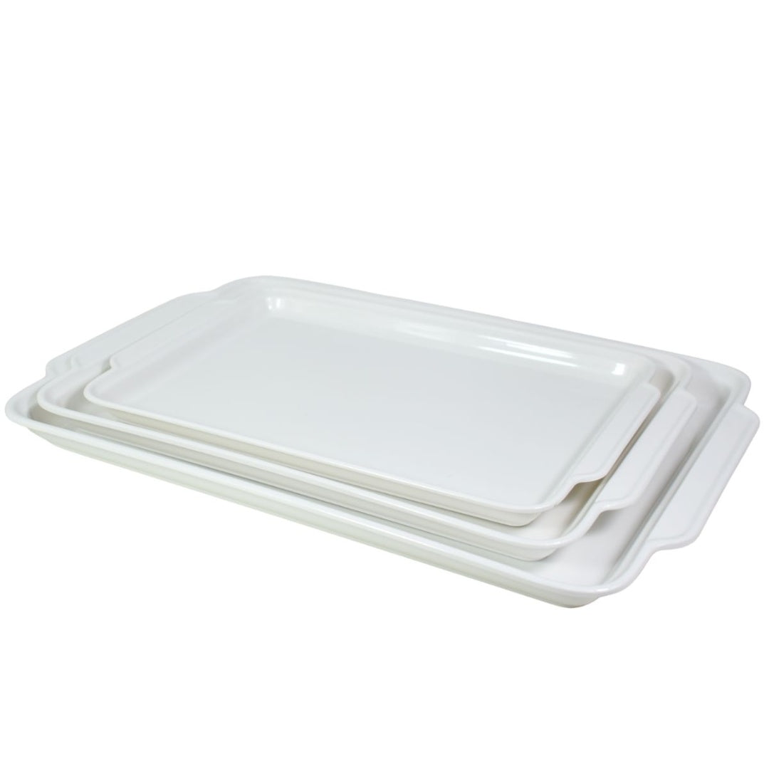 Bandejas blancas de plástico x3 unidades