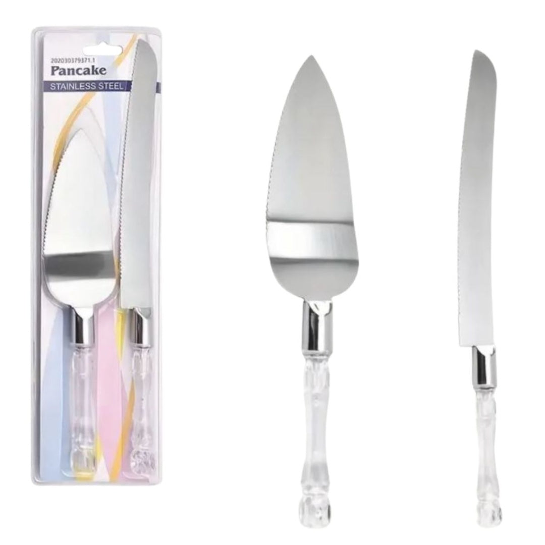 Set de espátula y cuchillo para postres 33x10cm.