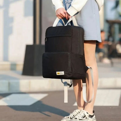 Mochila plegable de tela 39x29x15cm. Negro