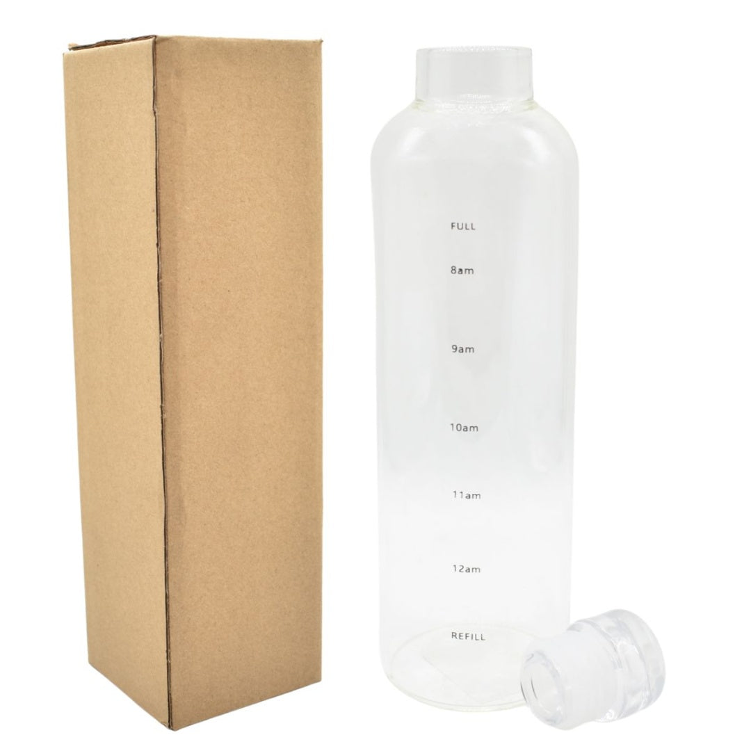 Botella de vidrio con tapa hermética 500ml.