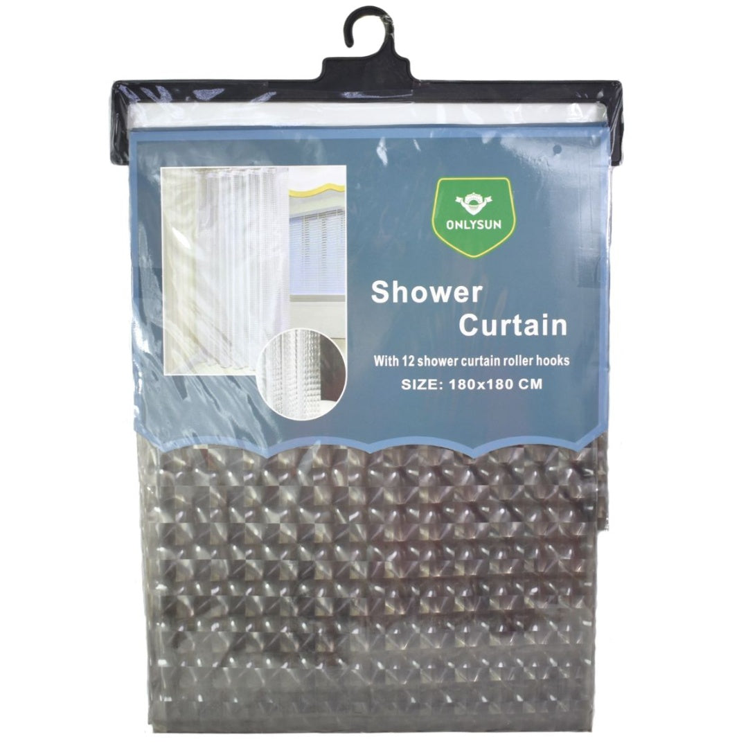 Cortina de plástico para ducha 180x180cm. Gris