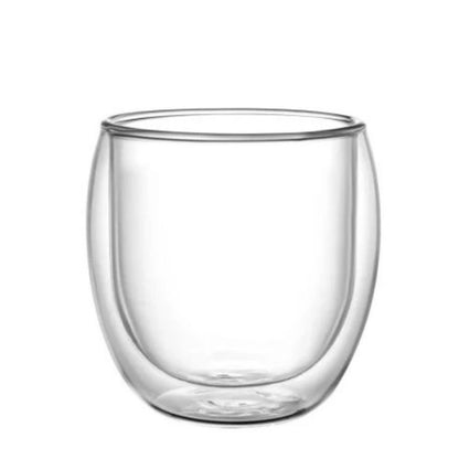 Vaso de vidrio doble pared 8.5x8.5cm. Vigore