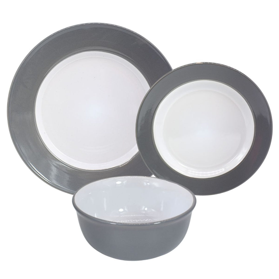 Set de vajilla de cerámica 12pcs. Gris
