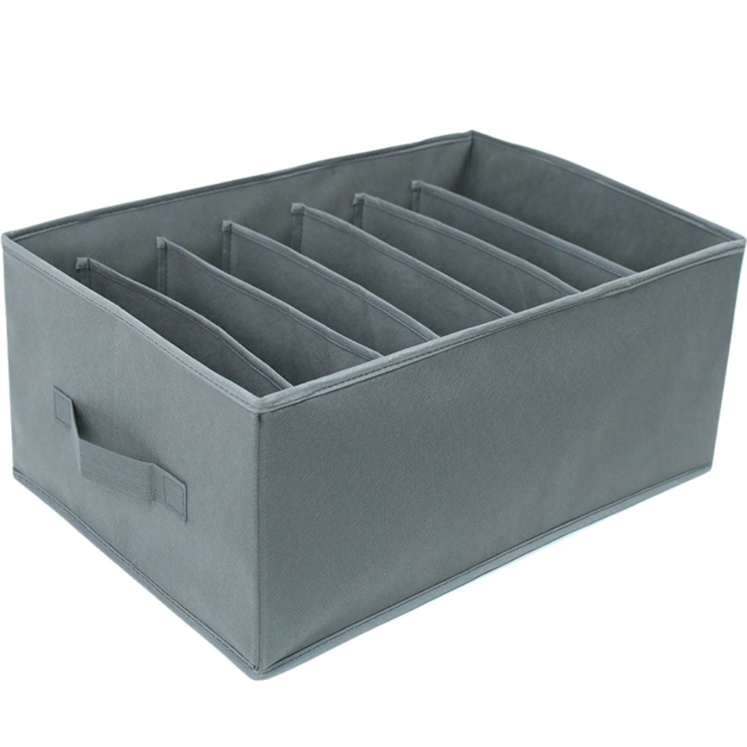 Caja organizador plegable de tela con separaciones 44x30x20cm.