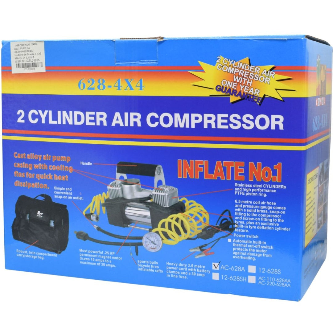 Compresor de aire portátil de 2 cilindros 628-4X4
