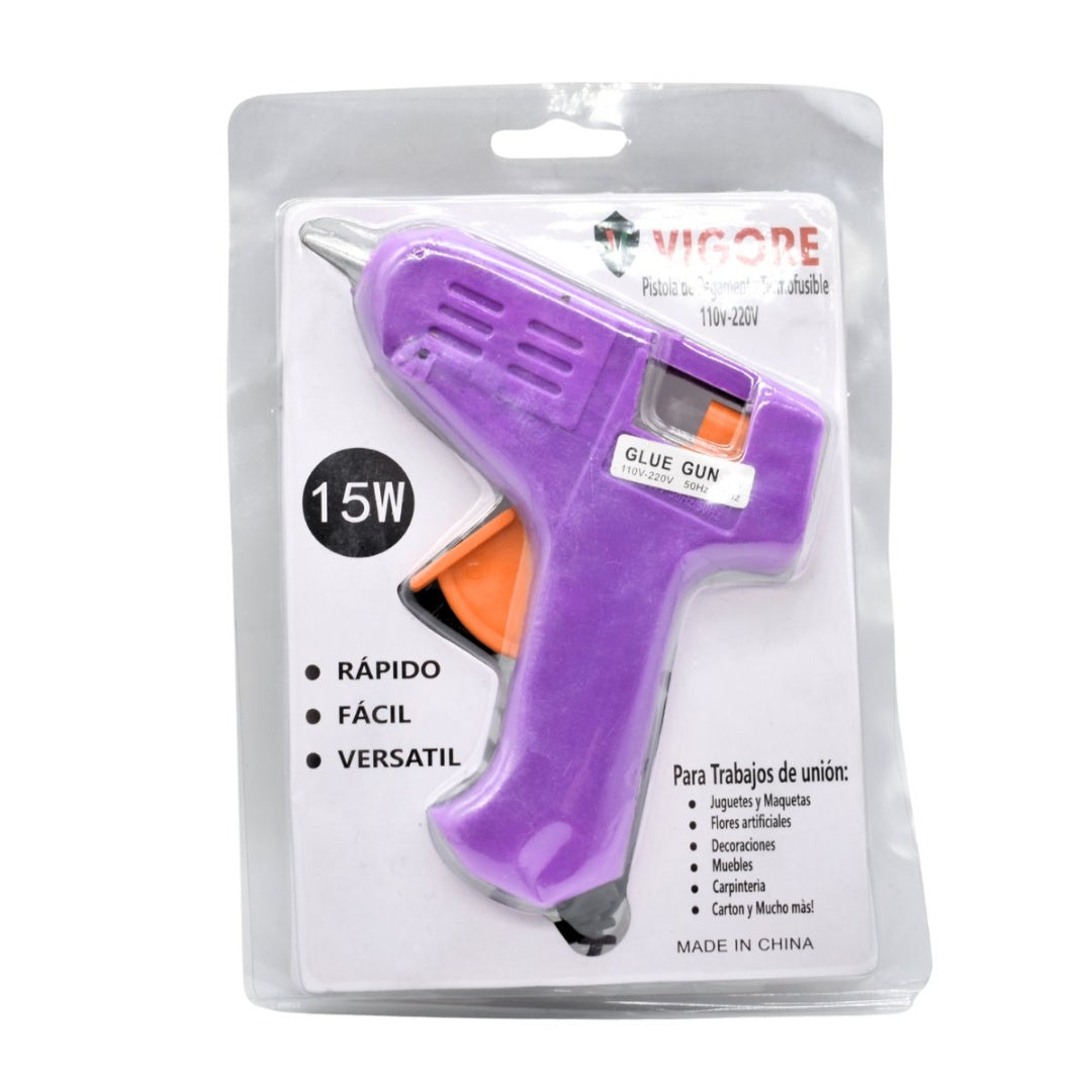 Pistola para silicona Vigore 15W. Violeta