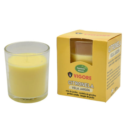 Vela aromática de citronela para jardín 8x7cm. Vigore