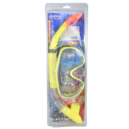 Máscara y snorkel para natación. Amarillo